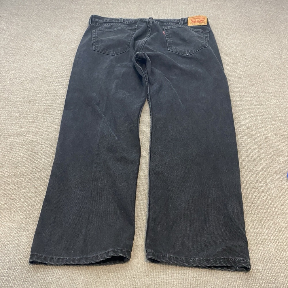 Levis Jeans Faded Black Wash Straight Cotton Distressed Denim Mens Size 40x30